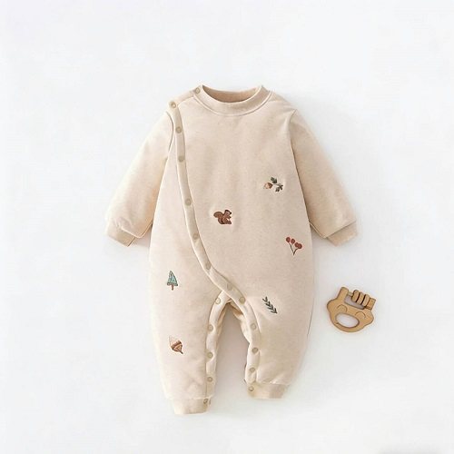 贝肽斯婴儿夹棉连体衣冬季加厚保暖新生儿衣服宝宝外出服冬装棉服