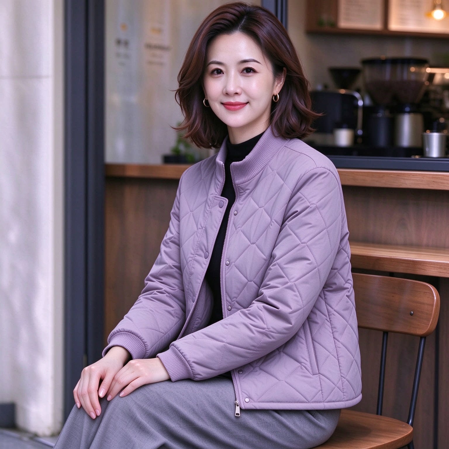 男女款立领轻薄保暖羊毛打底外穿棉服