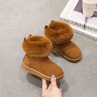 儿童时尚可爱加绒加厚外穿雪地靴