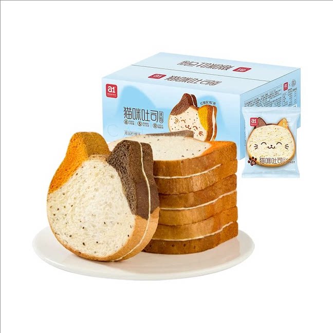 A1猫咪吐司海盐柠檬味360g/箱6包