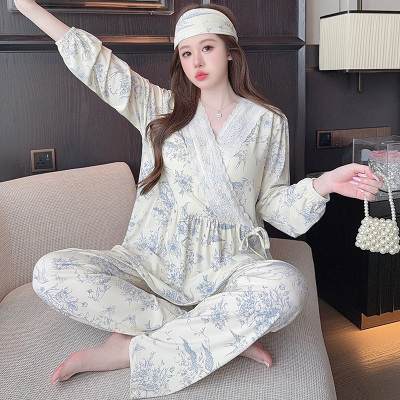 送发带-带胸垫莫代尔月子服春夏
