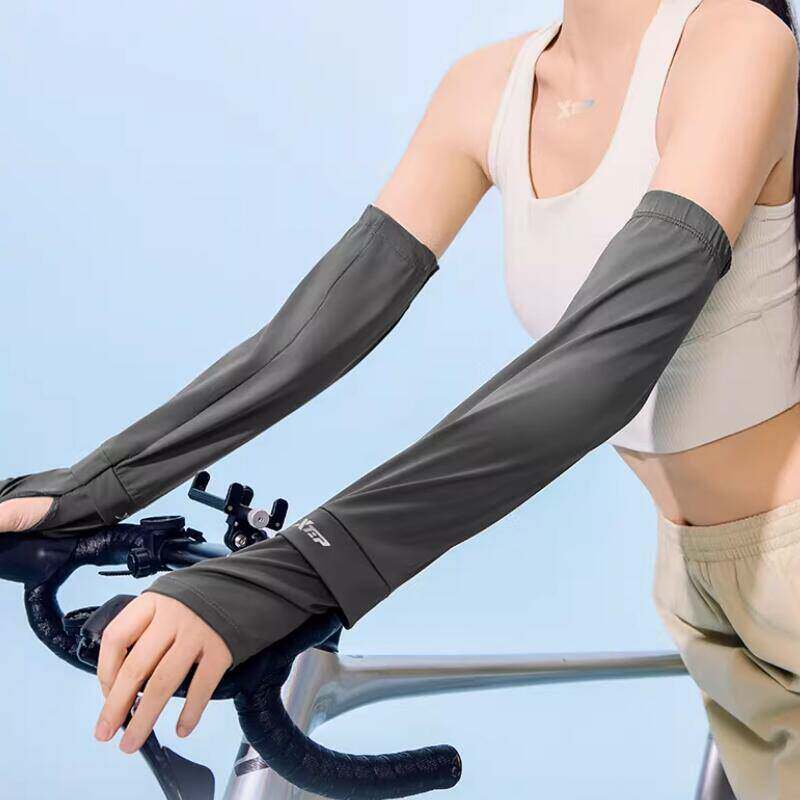 特步宽松冰袖女运动凉感防晒袖套护臂户外开车防紫外线骑行手袖男