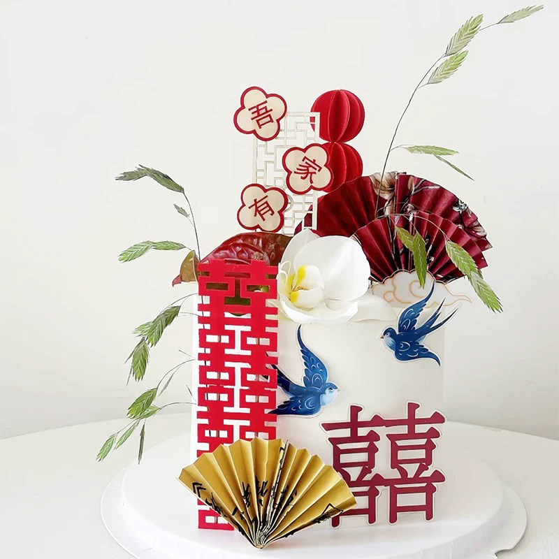 2026年新年，如何用蛋糕装饰折扇屏风和糖葫芦营造网红氛围？