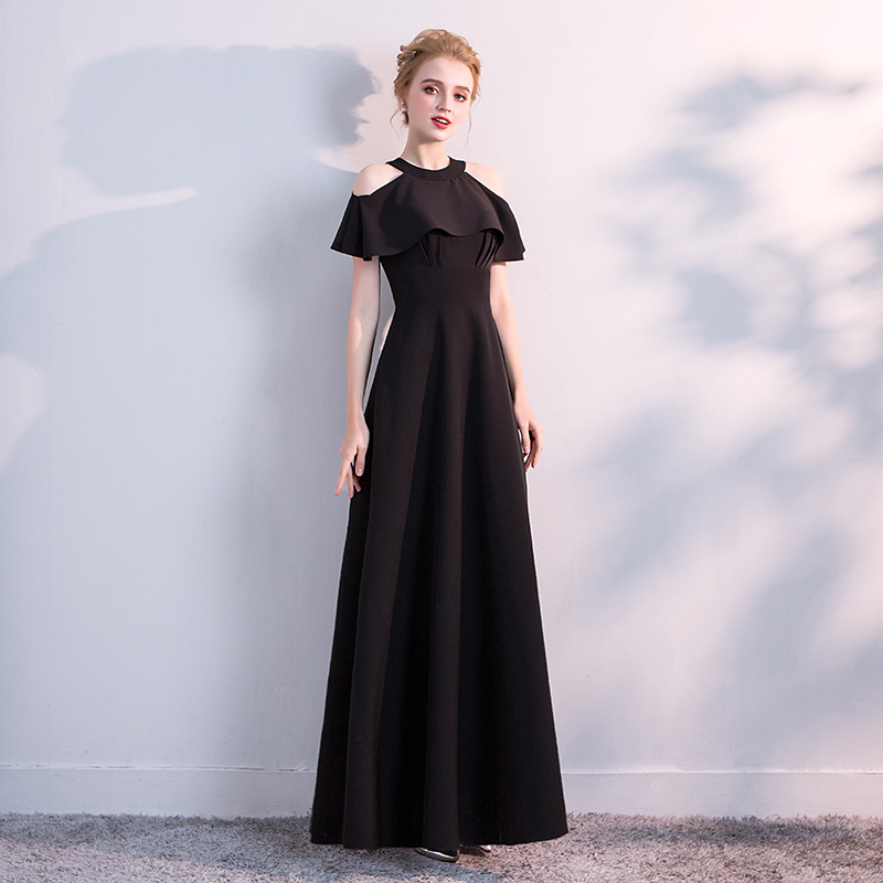 Black Evening Dress for Women 2026 New Style Host Banquet Elegant Student Art Exam Vocal Piano Performance Dress French Style