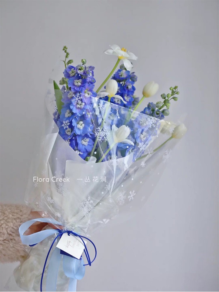 Christmas Gift Snowflake Glass Paper Christmas Snowflake flowers Thickened Clear Glass Paper Gift Paper