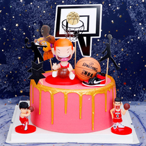 Basketball slam dunk birthday Christmas cake decoration ornaments insert baking Net Red children creative plug-in