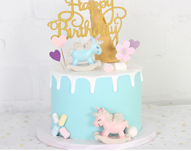 Net red birthday unicorn Trojan cake trang trí cảnh trang trí sáng tạo mùa tốt nghiệp nướng thẻ hoạt hình - Trang trí nội thất cách trang trí phòng ngủ nhỏ