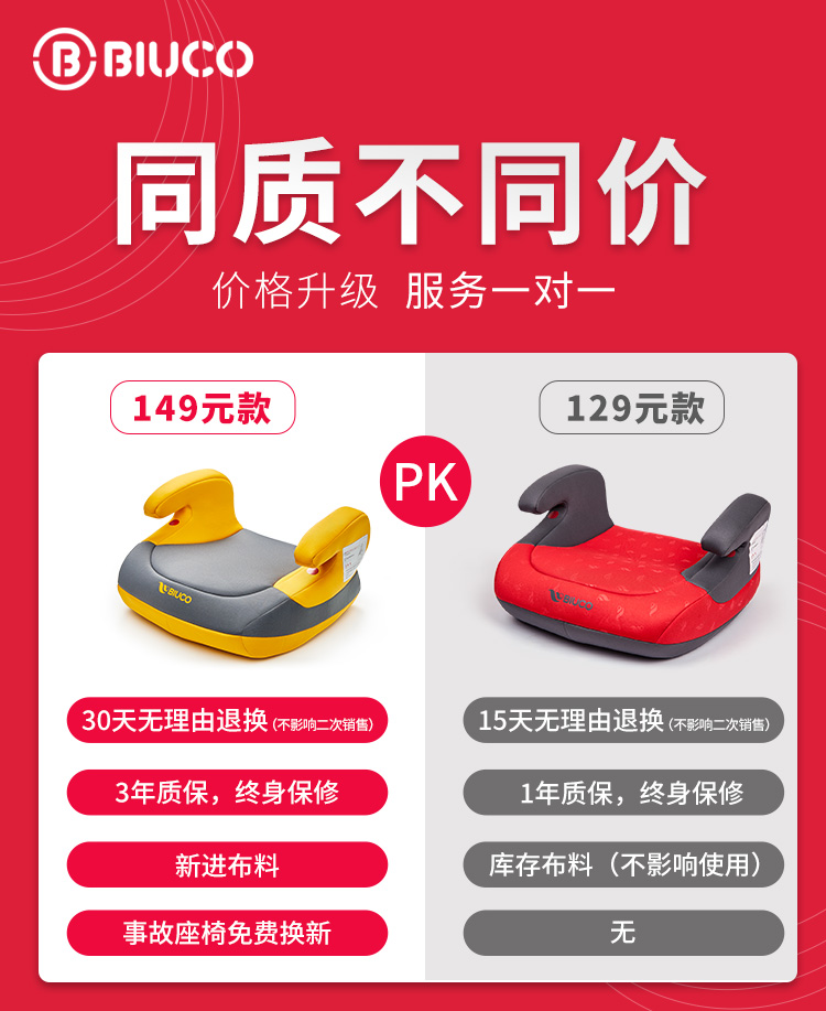 贝欧科 儿童安全座椅增高垫 适合3-12岁 图1