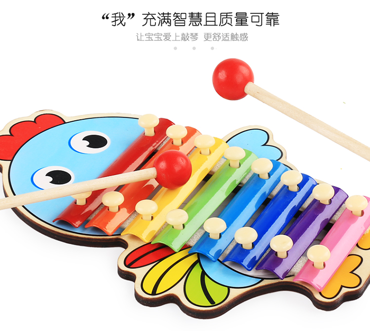 Trẻ sơ sinh 12 Máy nghe nhạc hoàng đạo gõ piano 8 tháng Đồ chơi trẻ em câu đố âm nhạc 1-2-3 tuổi bộ nhạc cụ cho bé