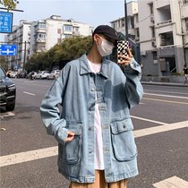 American Retro Denim Jacket Man Spring Autumn Easy Tide Signs Korean version Trend casual Overalls jacket Mens fall