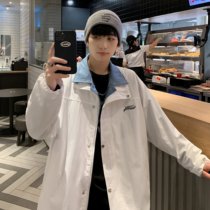 Fake Two Coats Male Trend Tooling Autumn Winter New Casual Blouse Autumn Loose 100 Hitch Ride and Ins jacket