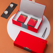 High-grade custom white tea tea packaging box empty gift box black tea green tea gift box half a kilo square can sealed can box