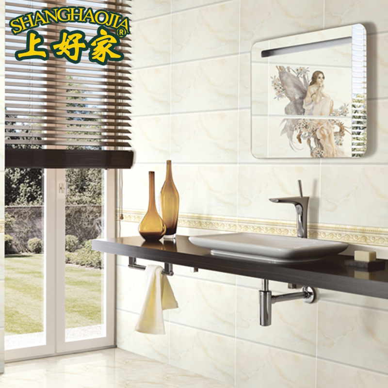 White Lanyu tile 300600 impervious porcelain sheet white toilet patterned kitchen wall tile floor tile floor tile