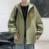 Куртка с капюшоном с китайским словом, мужской драконский тотем Lazy Bf Винтер Винтаж Осенняя куртка