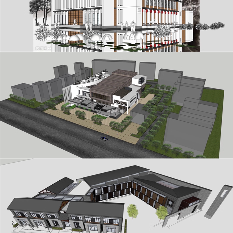 Theater Stage Playhouse Large Theater Playhouse Stage Architectural Design Su Model Sketchup 5 Models Skp