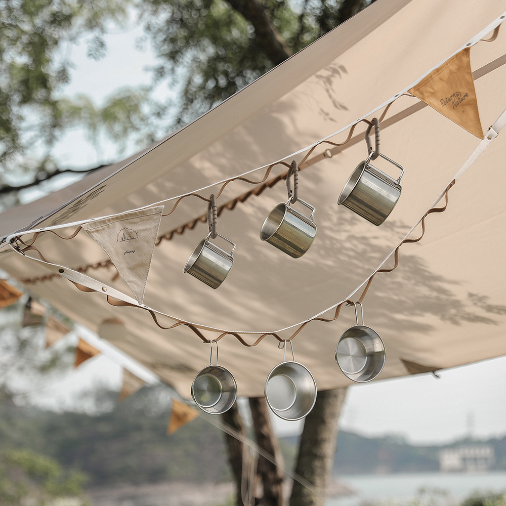 Mountain Fun Outdoor Multifunction Leather Hanging Rope Tent Sky Curtain Accessories Sunscreen Rope Camping Pu Containing Finishing Camping Rope