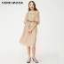 Vero Moda2019 mùa hè mới tay áo lồng đèn retro áo dài | 31926Z544 - Sản phẩm HOT