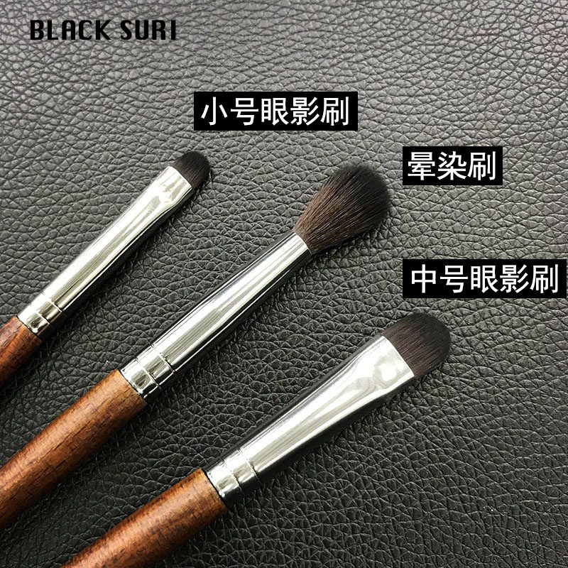 Flat head eye shadow brush three-piece eye set three-pack soft hair single medium down to brush a set of detail eyeliner