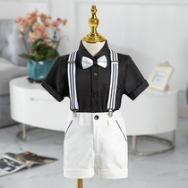Male babys birthday dress Childrens birthday banquet Small suit gentleman suit boy host singing and acting out of summer