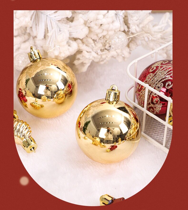 42 Piece Christmas Ball Ornaments Set Hand-Painted Bulk - Product image 6