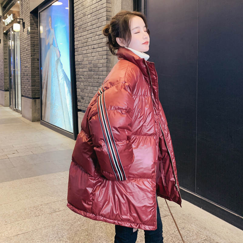 Bright có khuôn mặt xuống phiên bản Hàn Quốc phụ nữ bông quần áo của lỏng dài bông mùa đông 2019 triều mới dày bông áo khoác
