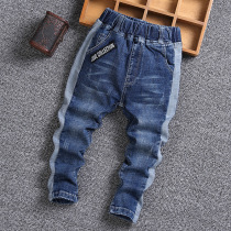 Childrens jeans boy 2019 new spring and autumn style Korean version male baby swarm with small leggings blue elastic single pants