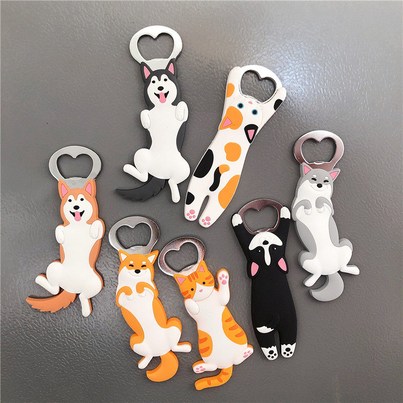 Erha Shiba Inu cat magnetic refrigerator sticker magnet cartoon anime bottle opener bottle opener beer wine opener