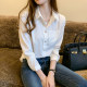 Autumn and spring thin shirts, white chiffon shirts, women's 2022 new shirts, fashionable Western-style European tops