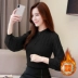 2018 thu đông dài tay mới áo sơ mi voan Hàn Quốc áo sơ mi ren ren Đèn lồng tay áo sơ mi nữ cỡ lớn ao so mi nu dep Áo sơ mi chiffon ren