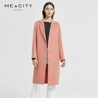 Len nguyên chất MECITY cho phụ nữ mùa thu đông đơn giản áo khoác lông hai mặt đơn giản áo khoác nữ hot trend 2021