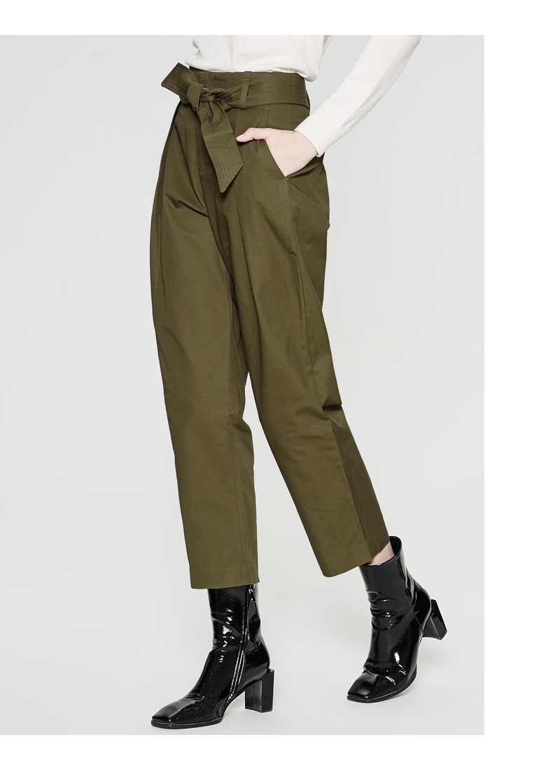 Gấp | cotton MECITY dành cho phụ nữ retro dụng cụ gió thông thường quần ống côn - Khởi động cắt quần nữ