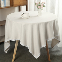 Customized high-grade square tablecloth conference restaurant round tablecloth home coffee table hipster cotton linen hotel tea table tablecloth