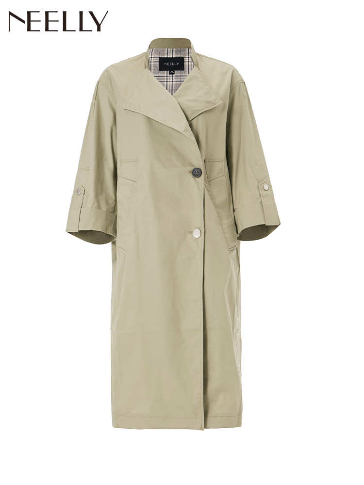 NEELLY NAYE Trench Coat WOMENS MID-LENGTH 2019 JACKET THU MỚI NHỎ CARD-MÀU CHIC PORT WIND-rút