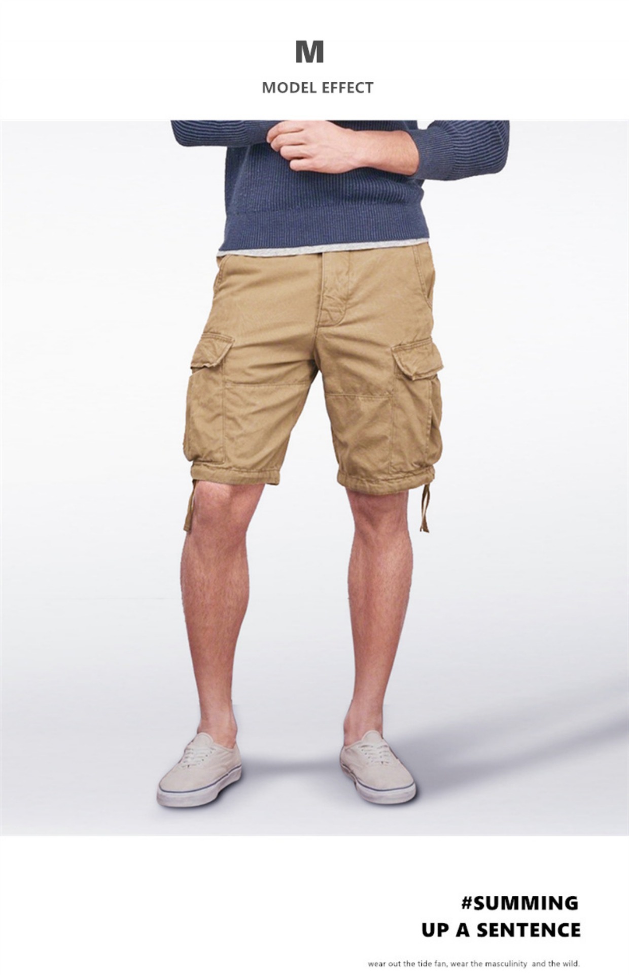NBW sản phẩm mới quần short nam mùa hè lỏng lẻo năm điểm túi thường màu cotton rắn xu hướng thời trang giới trẻ thời trang nam