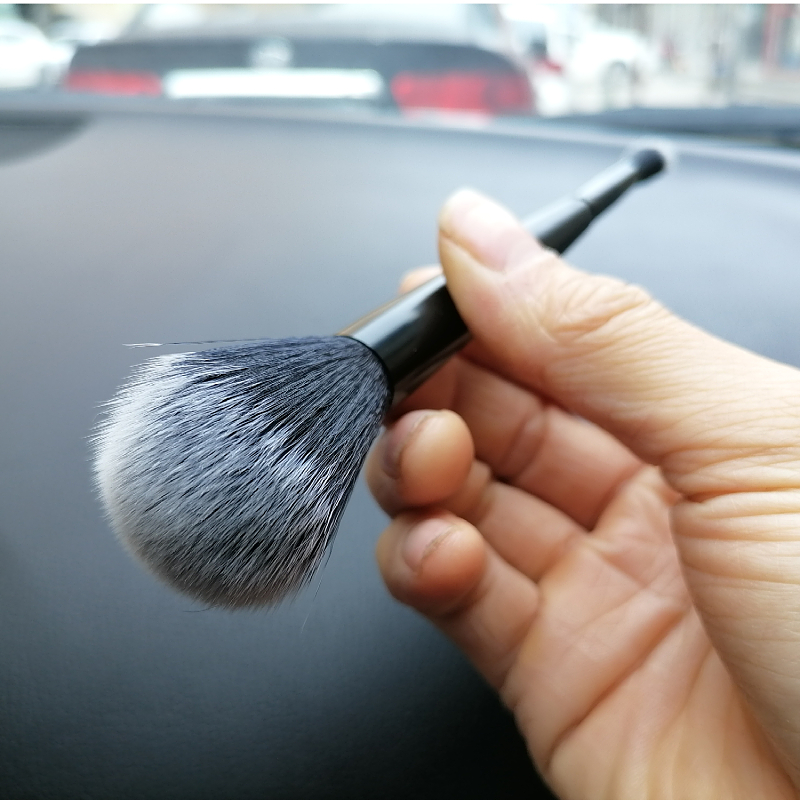 Soft Hairbrush Dust Cleaning Brush Air Conditioning Air Outlet Clean Dust Removal Two-Brush Inner Decorated Edge Stitch Details Brush Multifunction