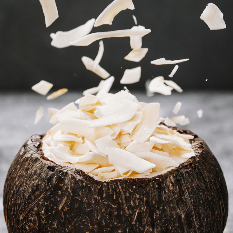 Two-two-cat health-nourishing snacks coconut crisp slices of light and milky fragrance completely stopped for 150 gr