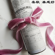 Soft pituitary pro-skin suede with satin handmade DIY butterfly knot Material flowers Gift box haircut Decorative Silk Ribbon