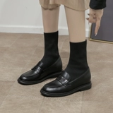 Martens, туфли в английском стиле, универсальные демисезонные эластичные короткие сапоги на скрытом каблуке, в британском стиле, из натуральной кожи
