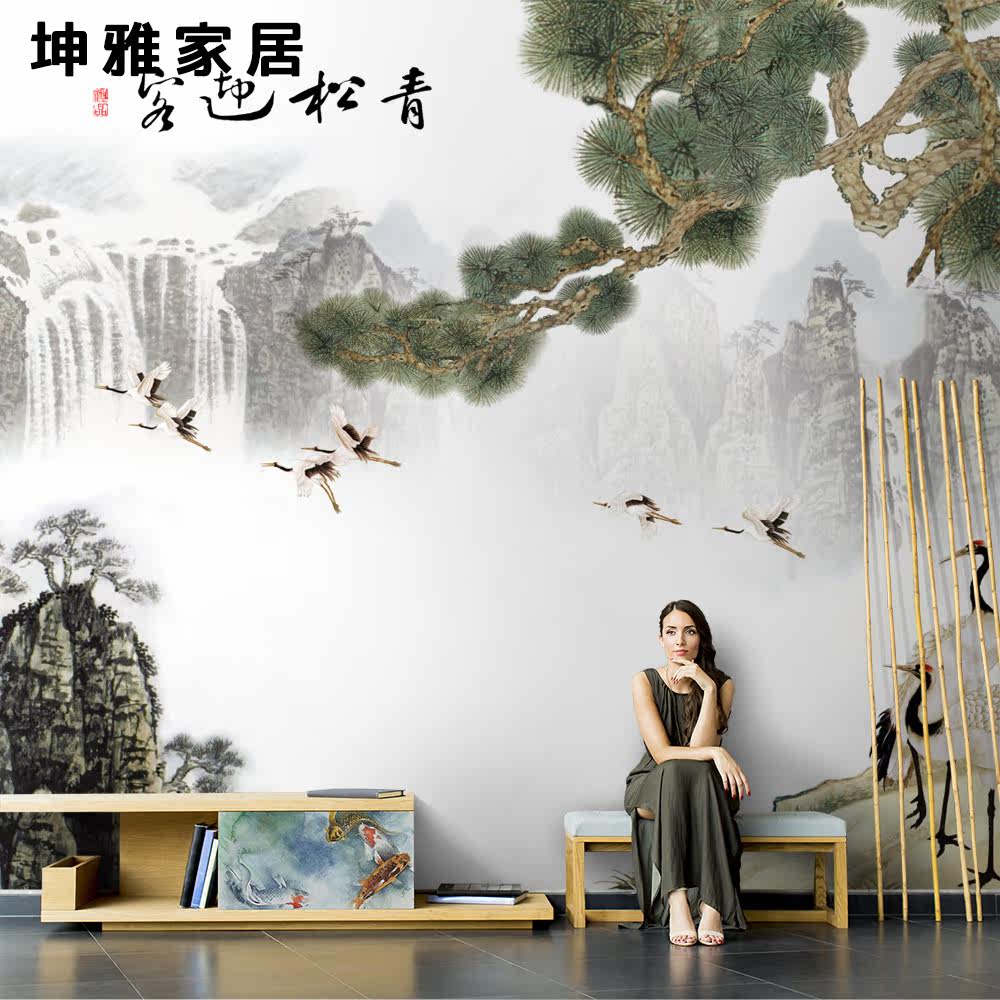 Bamboo and wood fiber integrated wall panel Chinese style simple geometric flower TV background wall panel living room decoration board wall panel 