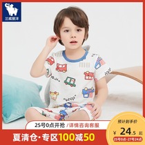  Childrens pajamas summer thin section 2021 summer new boys thin section home clothes pure cotton childrens baby air conditioning clothes