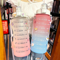 Summer 2000ml big water cup large-capacity sports kettle boys plastic mesh Red big belly Cup children portable outdoor