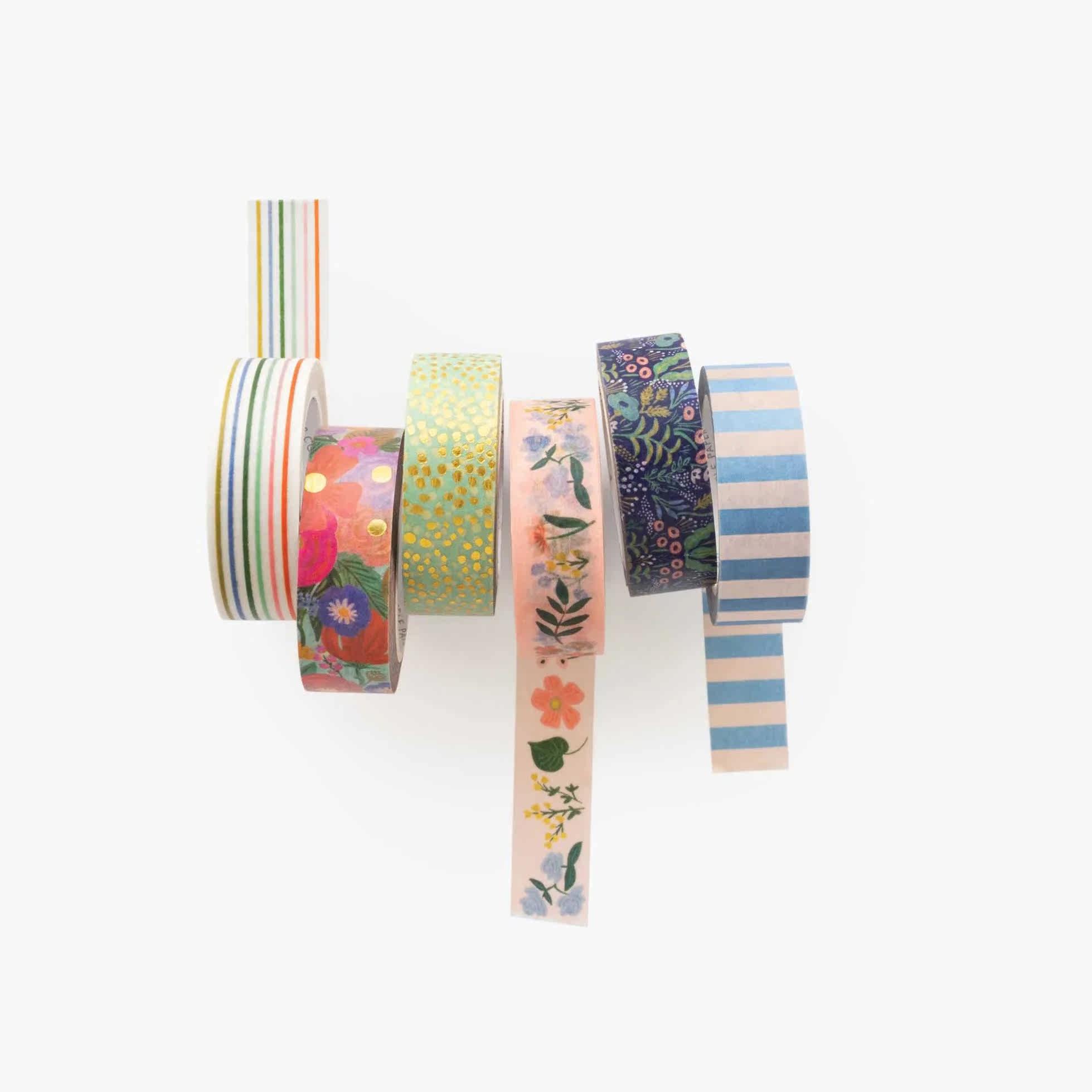 Delta American Rifle Paper Colorful Floral Striped Bronzer hand ledger and paper adhesive tape 3 volumes