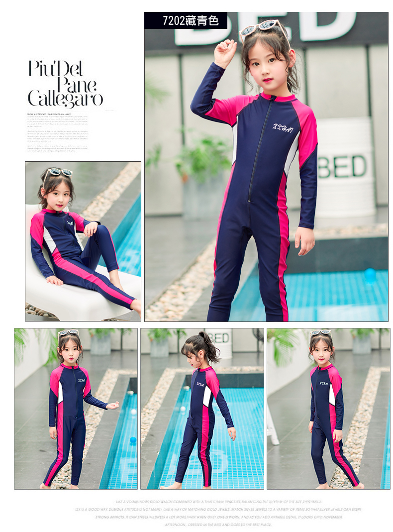 Đồ bơi trẻ em nữ chia áo tắm quần dài tay chống nắng ấm trai lớn bé trai và bé gái wetsuit một mảnh đồ bơi cho be gái 11 tuổi