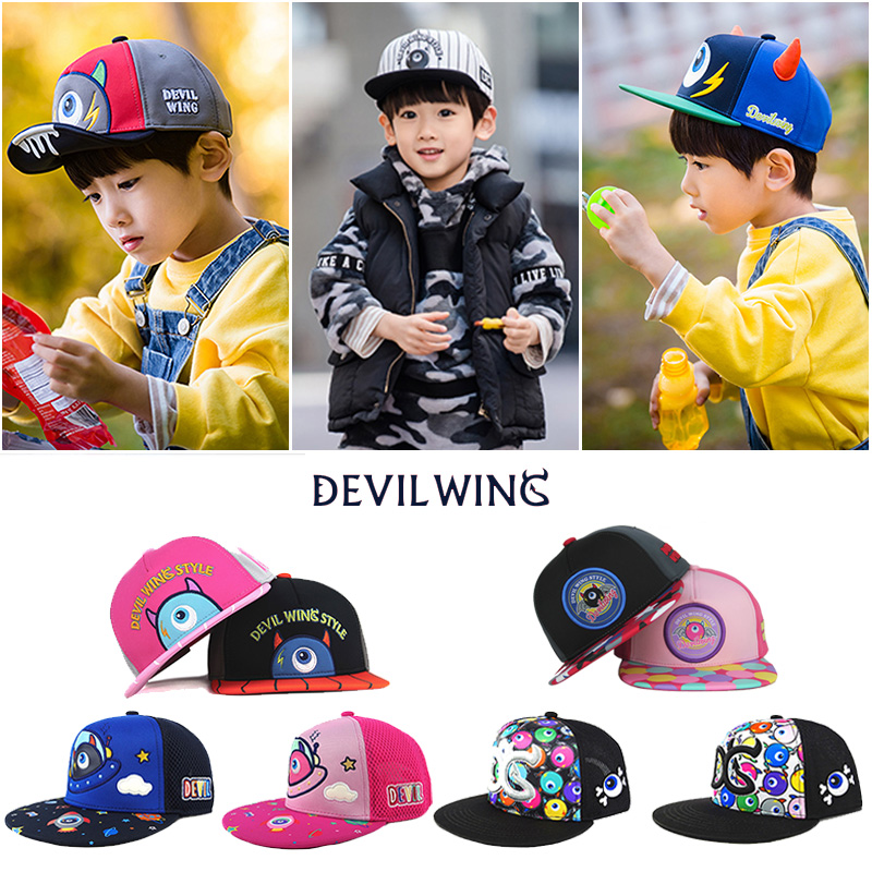DevilWing Korean Baseball Cap Children's Hat Boy Chase Hat Female Spring and Autumn Baby Hip Hop Duck Tongue Hat