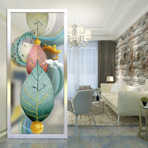 Modern minimalist art glass screen partition decoration living-room background wall small family type entry into the house with frosted light transmission