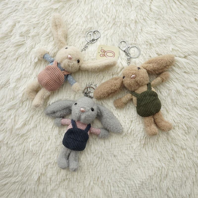 Cute Little Bear Small Rabbit Paparazzi Couple Bag Pendant Female Plush Doll Pendant Key Buttoned Bag Hang Accessories