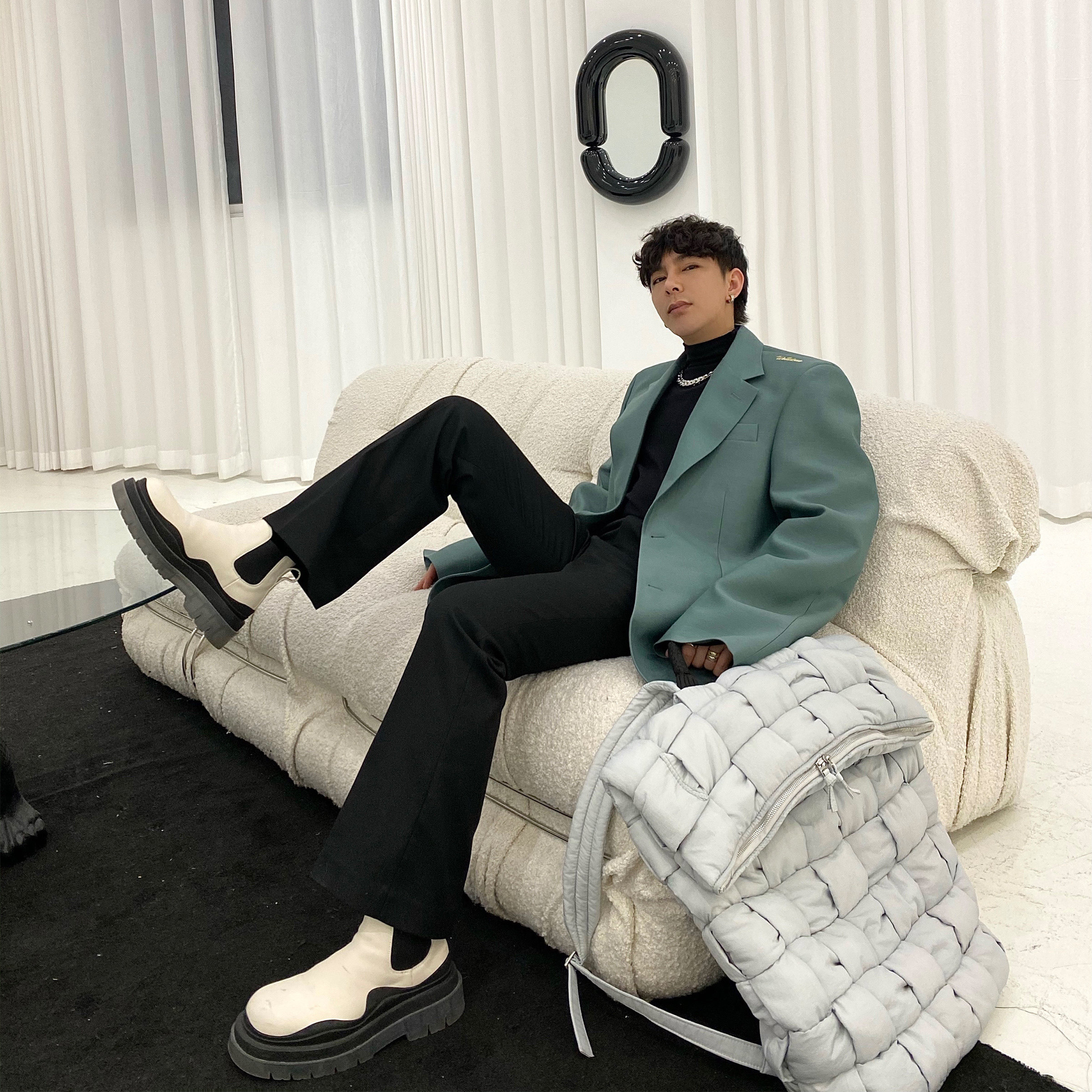 21SS new kkk we11done suit shoulder letter logo embroidery single breasted suit men and women high quality