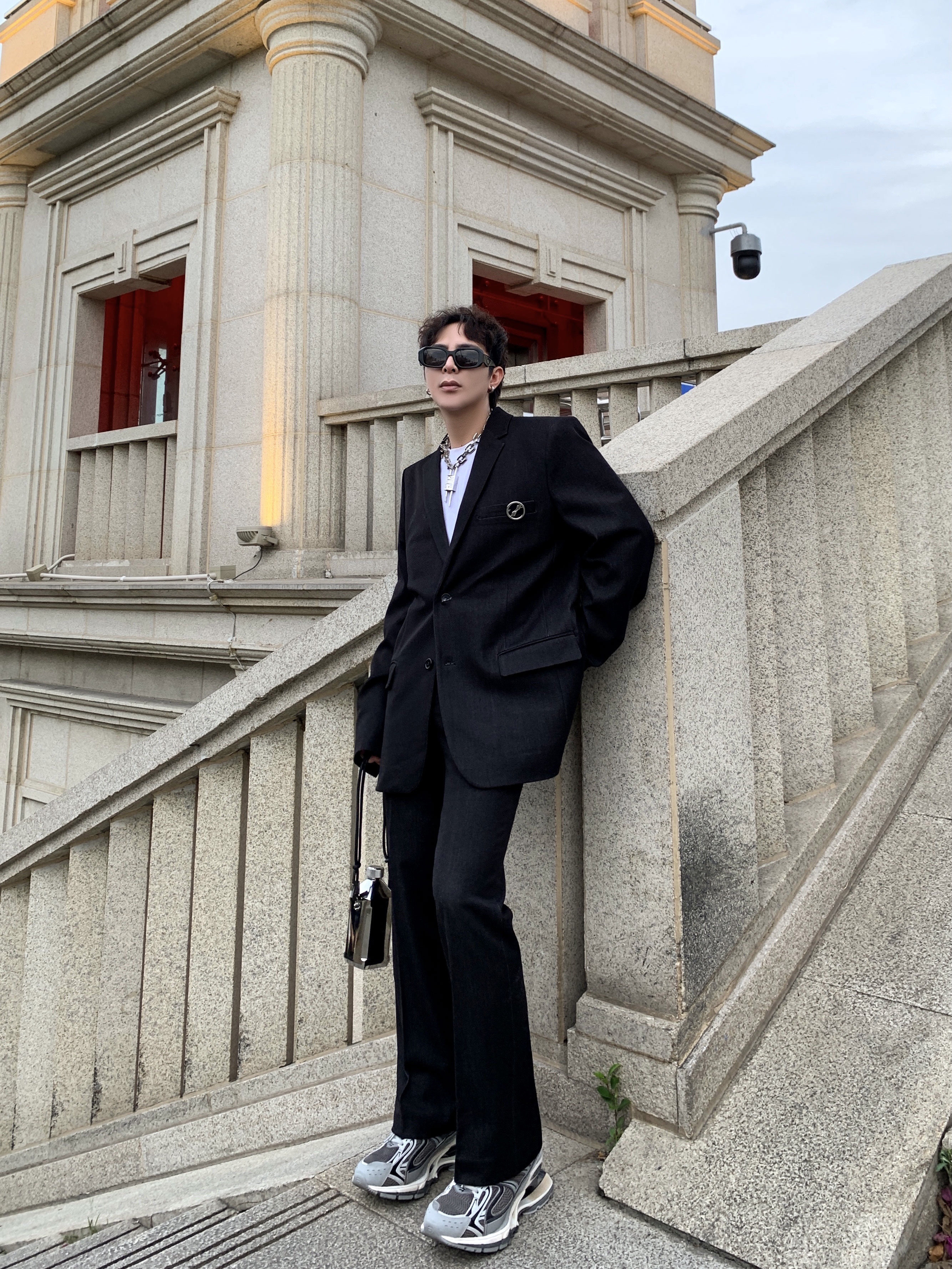 WE11DONE suit 21 autumn new single-breasted denim casual suit welldone jacket men