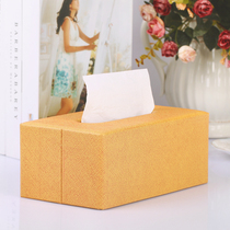 Janeouya simple cloth pattern leather pink fashion wood tissue box creative drawing box napkin carton