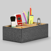 Janeouya diamond pattern five grid fashion wooden desktop storage box creative leather cosmetics storage box